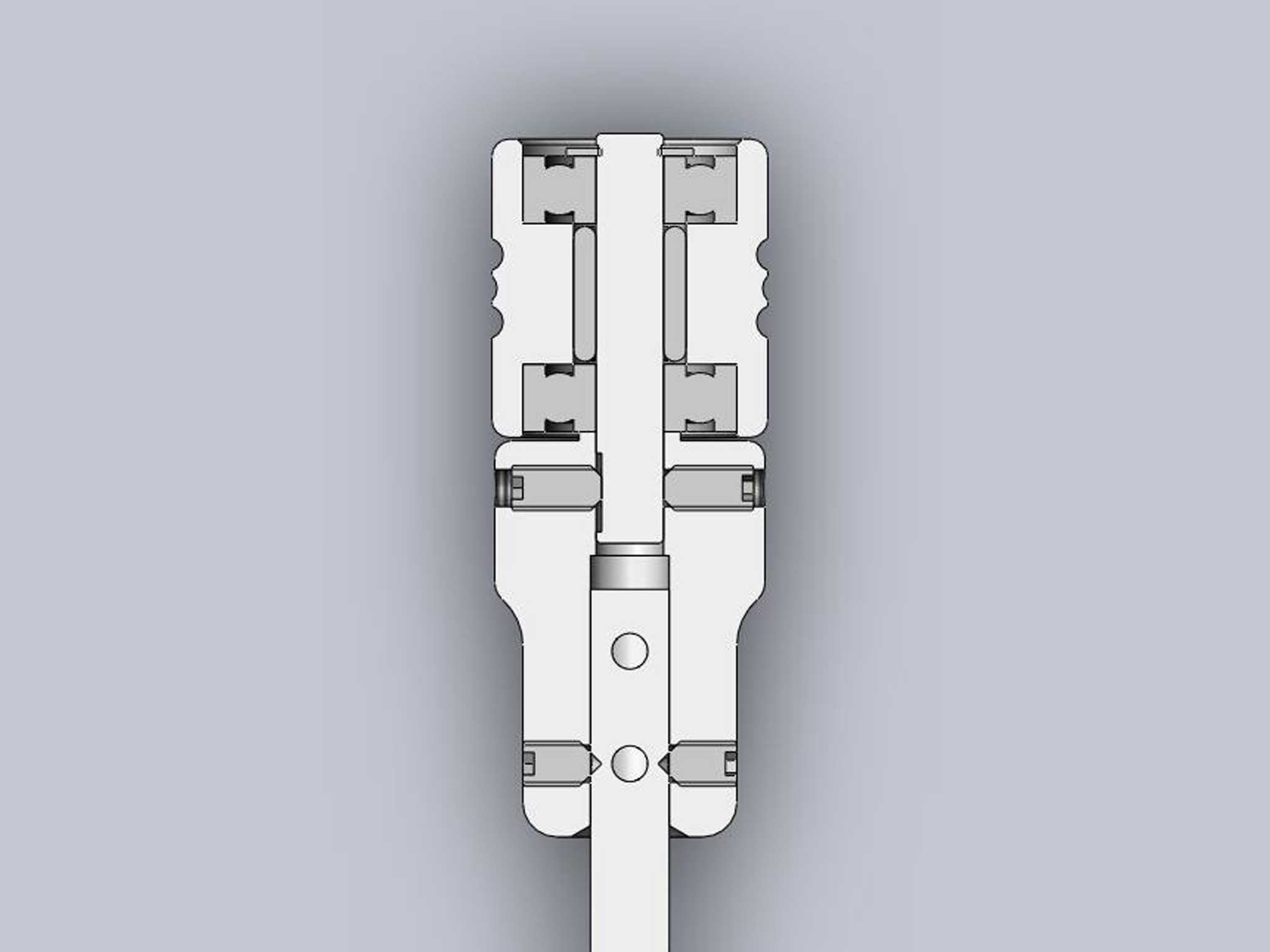 - CAD image of how this things is designed inside to incorporate a roller clutch