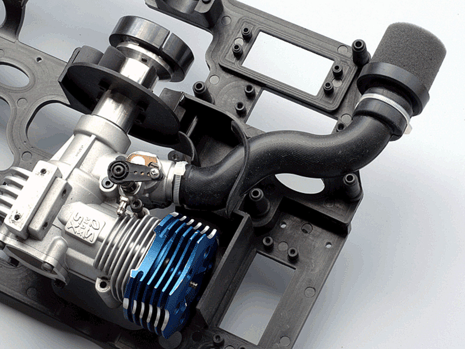 Close up of P6 snorkel assembly instal in a frame half to demonstrate placement