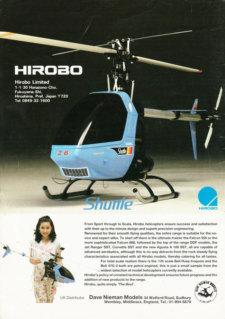 The Hirobo advert that launched a revolution in model helicopters, ones made of plastic